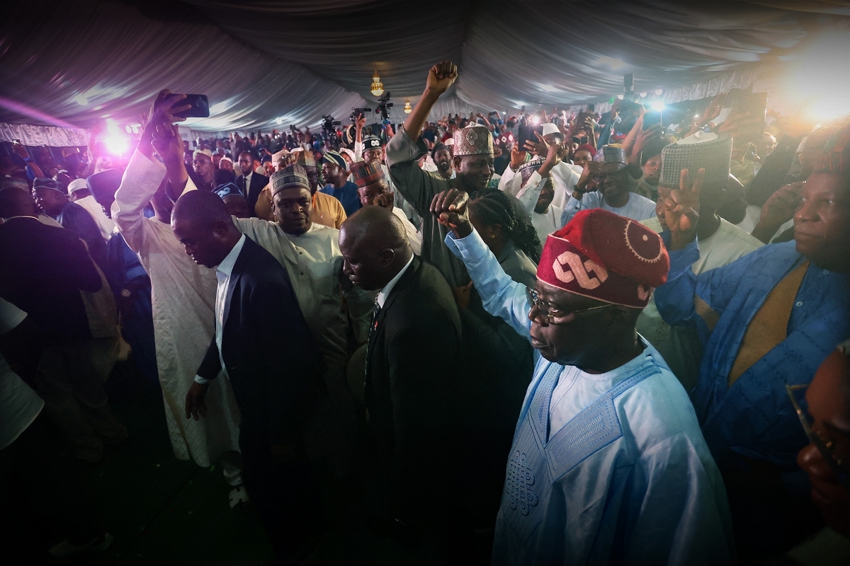 Bola Tinubu, alors en campagne, à Abuja, en mars 2023.