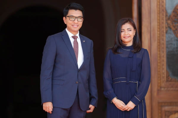 Le président malgache Andry Rajoelina et sa femme Mialy.