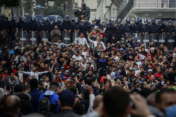 Manifestation anti-régime pour le deuxième anniversaire de l'Hirak à Alger, le 26 février 2021.