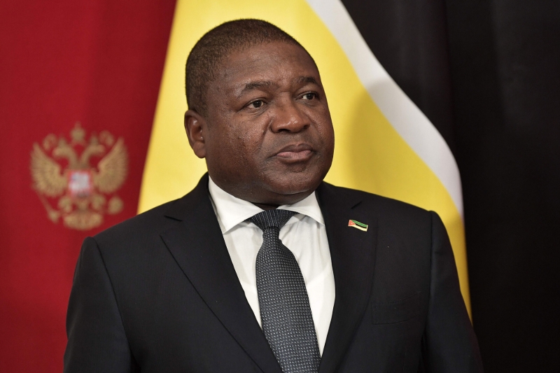 Le président mozambicain Filipe Nyusi lors d'une visite en Russie en août 2019.