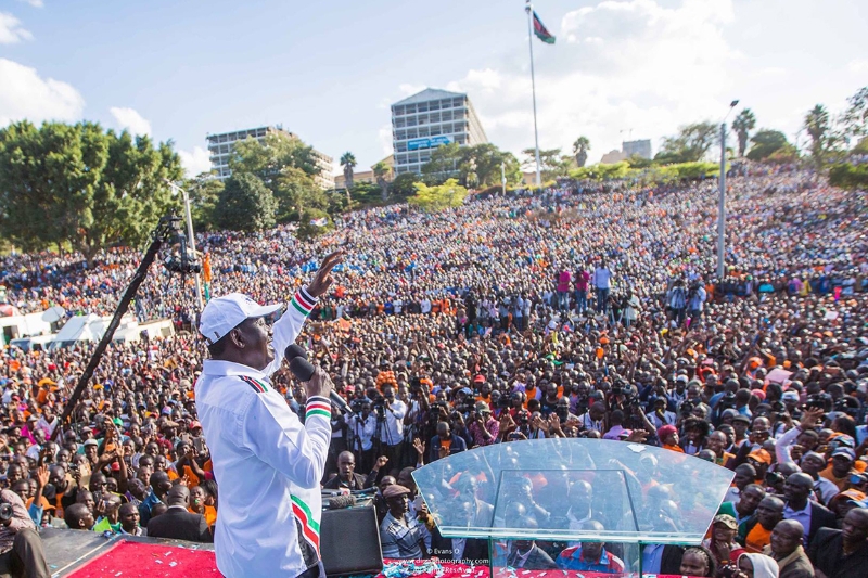 Le candidat à l'élection présidentielle Raila Odinga.