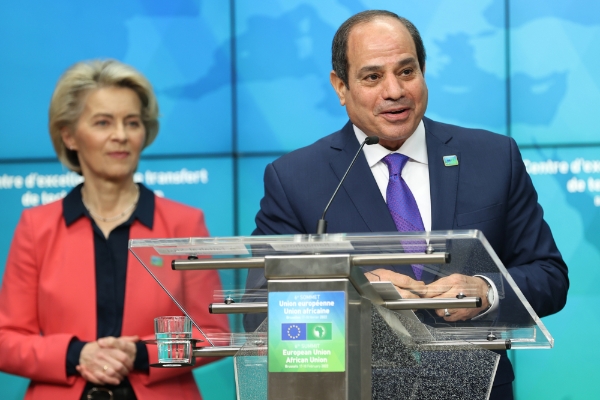 Le président égyptien Abdelfattah al-Sissi à Bruxelles en février 2022.