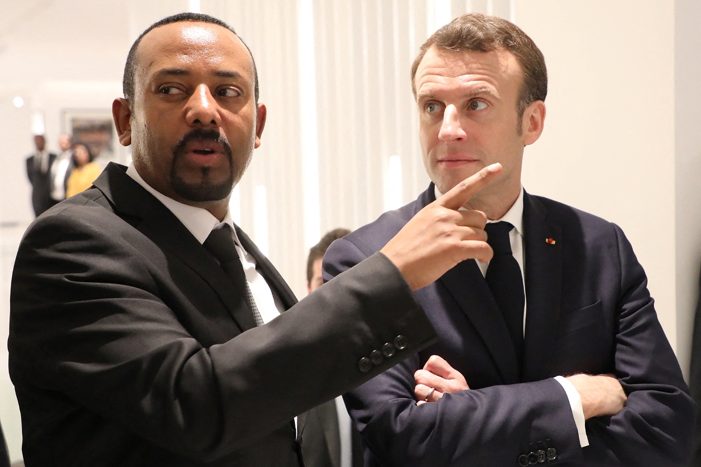 Le premier ministre éthiopien Abiy Ahmed et le président français Emmanuel Macron à Addis-Abeba le 12 mars 2019.