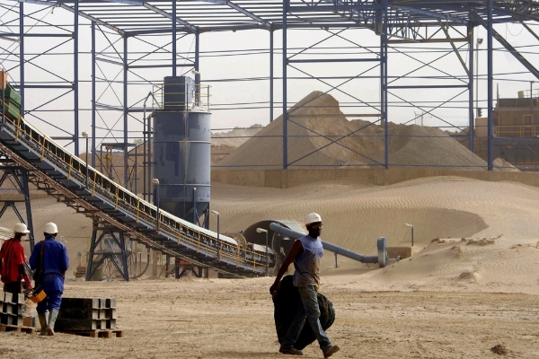 Le site de la mine d'or de Taparko dans le nord du Burkina Faso, en mars 2009.