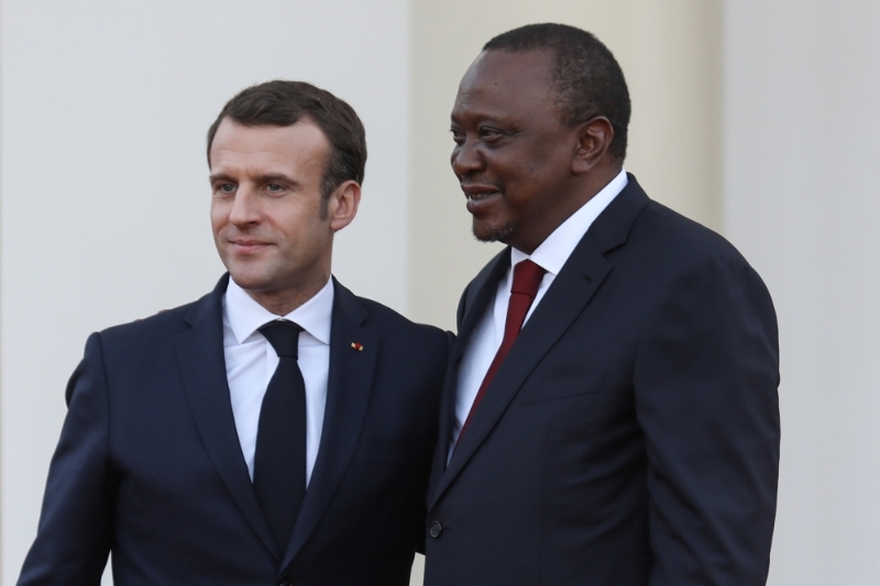 Emmanuel Macron et Uhury Kenyatta en mars 2019 à Nairobi.