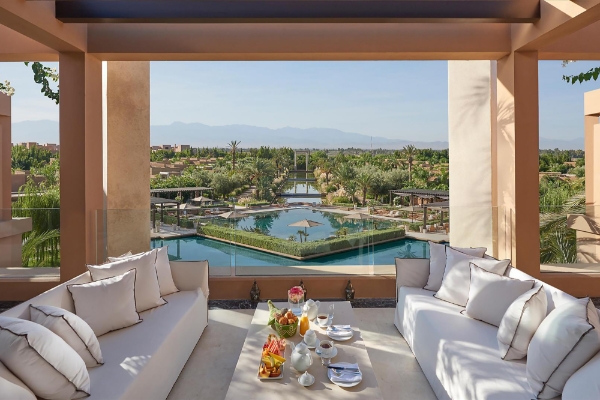 Une suite de l'hôtel Mandarin Oriental à Marrakech.