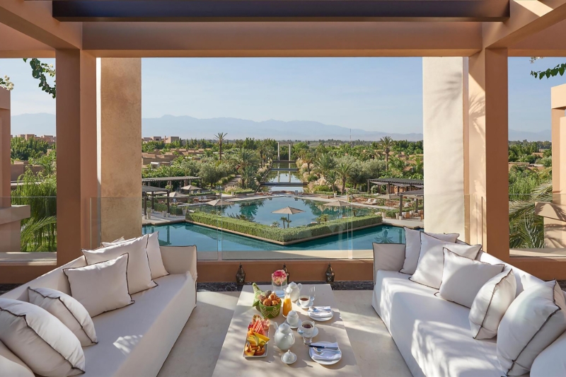 Une suite de l'hôtel Mandarin Oriental à Marrakech.